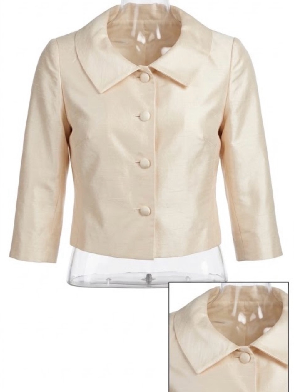 Oliver Yates 100% Silk Blazer – Ivory / Cream
